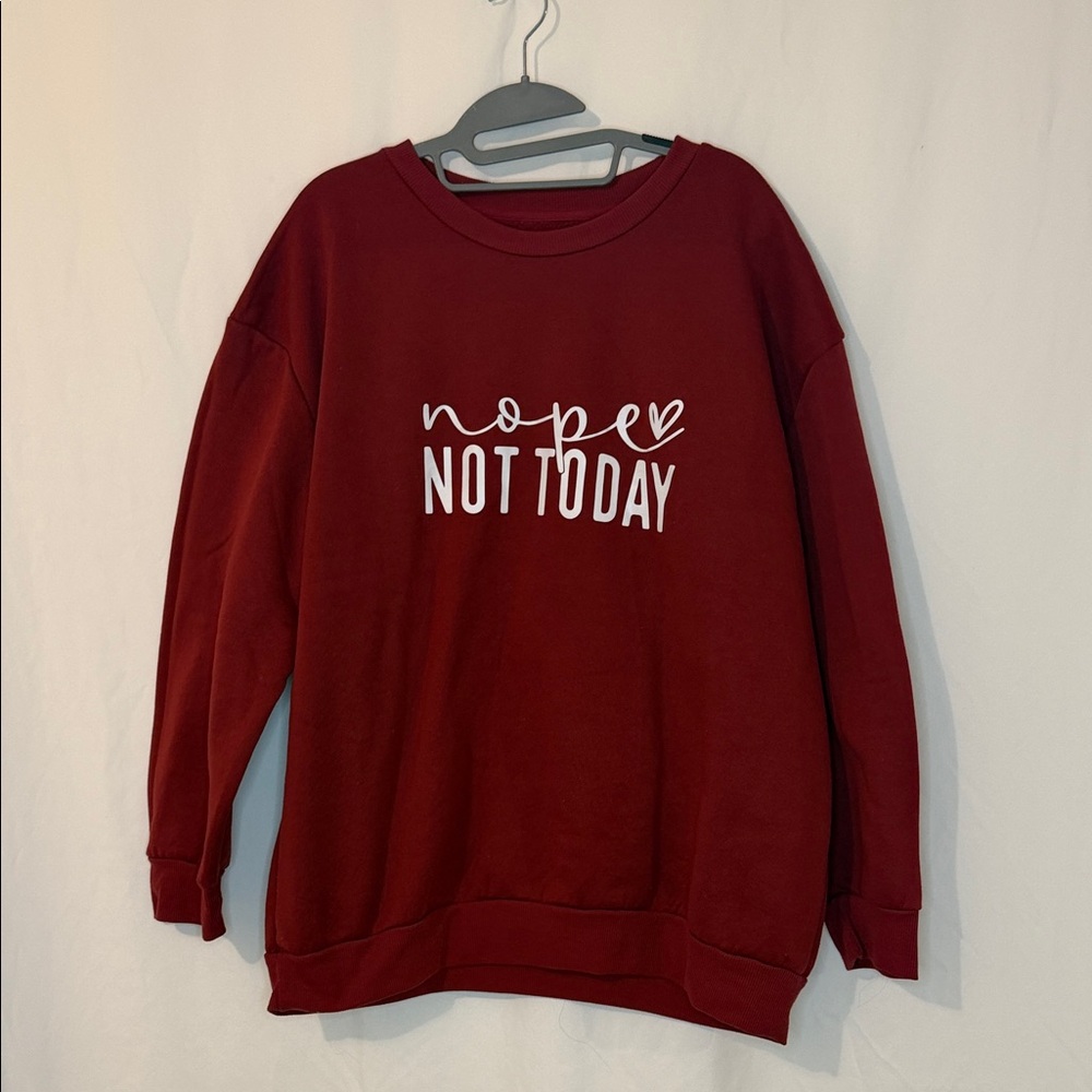 Women's Red Sweater - Nope Not Today